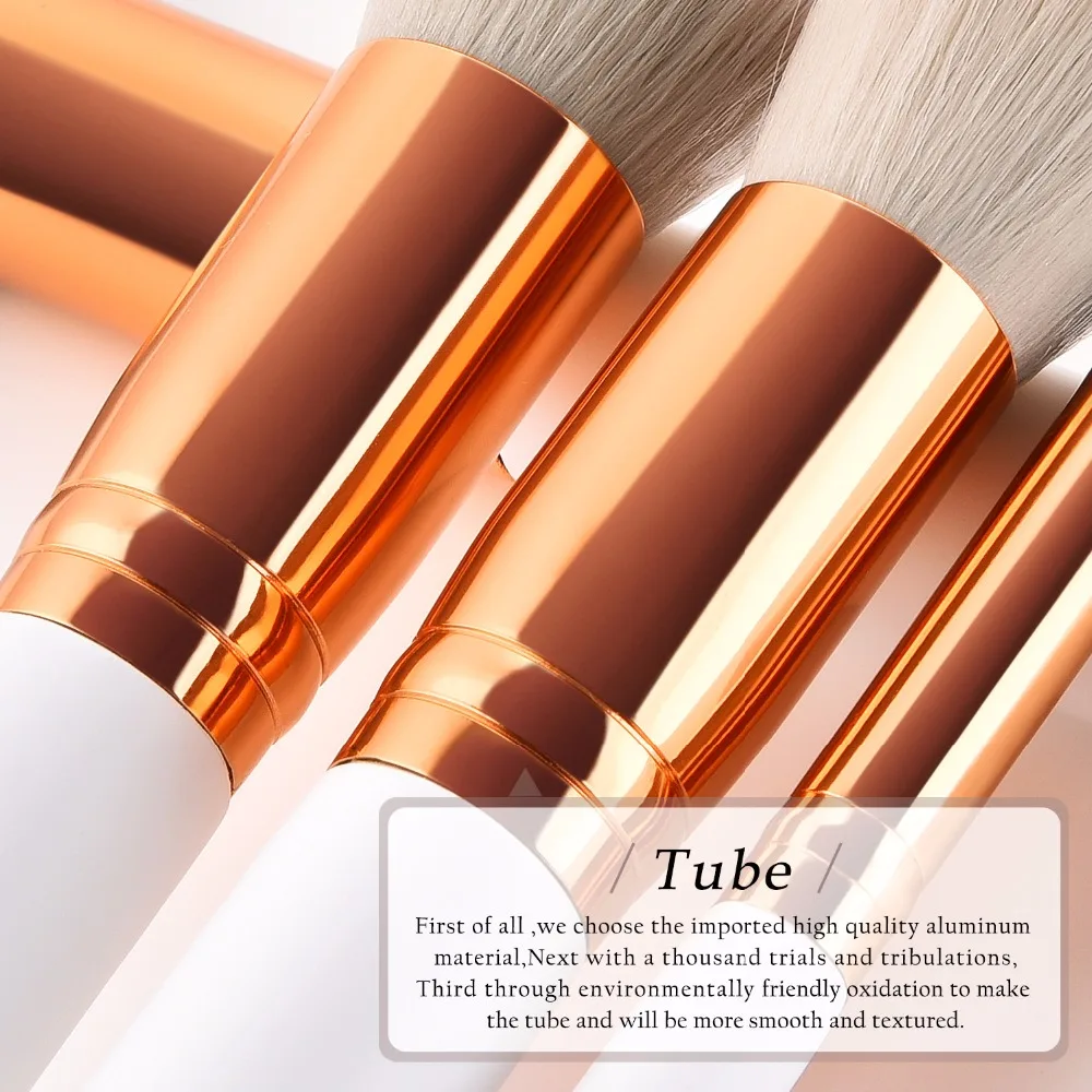Elegant White Full set Makeup Brushes Powder Foundation Eyeshadow Make Up Brushes Set Cosmetic Brushes Soft Synthetic Hair