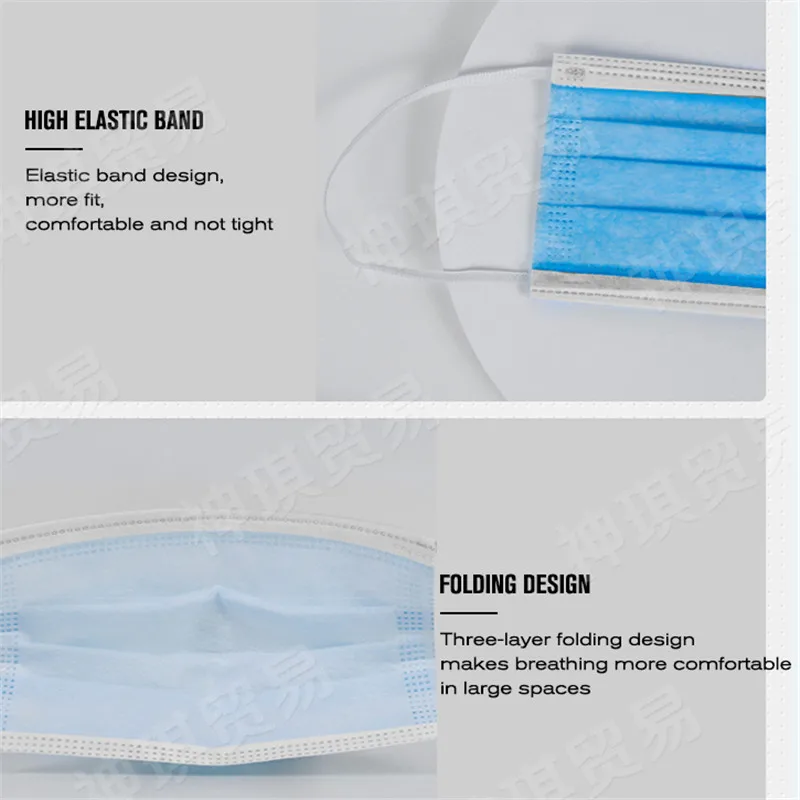 

Disposable Mask 3 Layer Dust protection Masks Filter Safety Anti-pollution Face Masks Mascarillas Boxed Individually packed bags