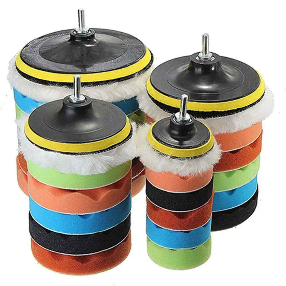 Sponge Car Polisher Waxing Buffing Pads 7 Pcs 3/5/6/7 Inch Buffing Pad Sponge Kit Set For Car
