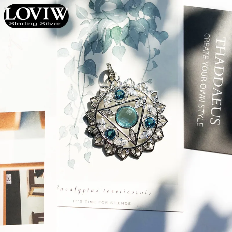 Кулон ГОРЛОВАЯ ЧАКРА, синий, Фирменная Новинка Модные украшения Thomas SABOR Стиль Цепочки и ожерелья Аксессуары подарок для женщин и девушек, заменитель мужчины