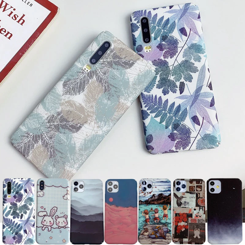

Phone Case For Huawei Honor 8X 9X 9 10 20 10i 20i 20S lite P Smart Plus Z Y6 Y7 Y9 Pro Prime 2019 Oil Pattern Hard PC Full Cover