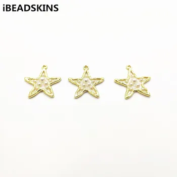 

New arrival! 26x27mm 50pcs zinc alloy With imitation pearls Star charm for earrings/earrings accessories/Earring parts DIY