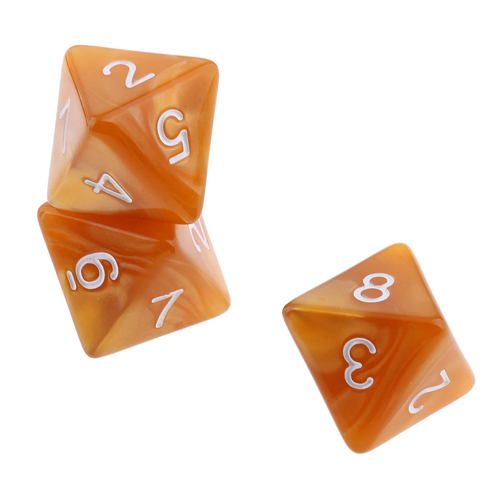 10pcs 8 Sided Dice D8 Polyhedral Dice for Party Table Games Gaming Dice Birthday Parties Board Game