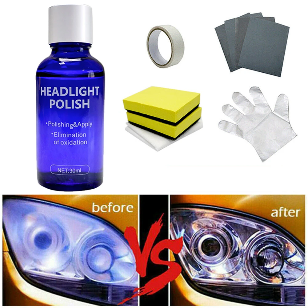 30ml Headlight Repair Liquid Headlight Polishing Auto Rearview Mirror Coating Anti-scratch and Maintenance Liquid Kit Car Care car wax