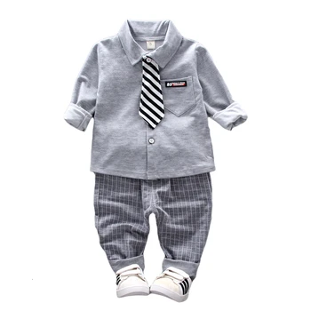 

Spring Autumn Baby Clothes Suit Children Boys Solid Shirt Pants 2Pcs/sets Toddler Formal Clothing Infant Kids Cotton Tracksuits