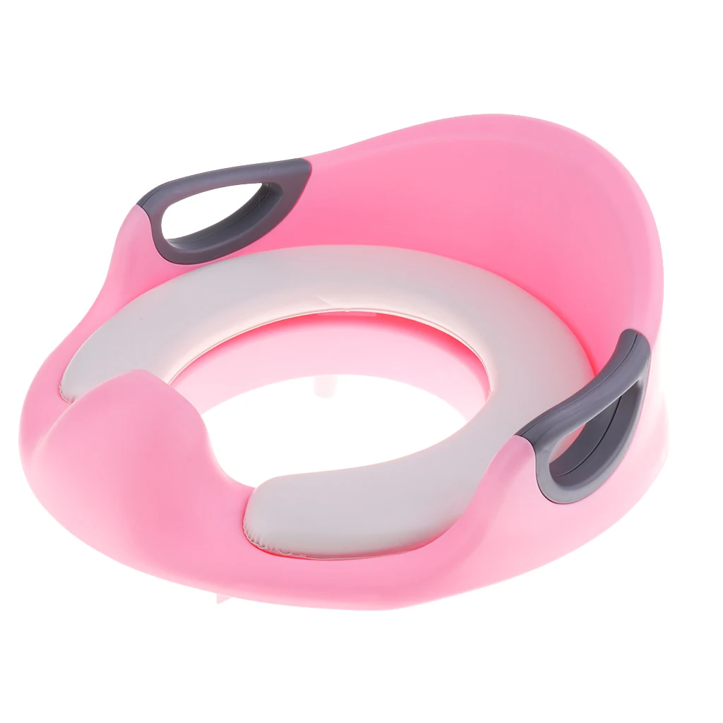 Lightest Pink Light Weight Strudy Baby Potty Training Seat With Handles Adaptor 