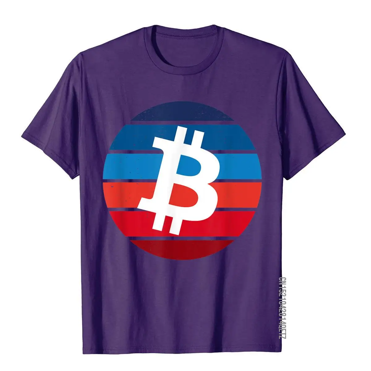 Bitcoin Vintage Sunset 4th of July BTC Crypto Hold T-Shirt__B12292purple