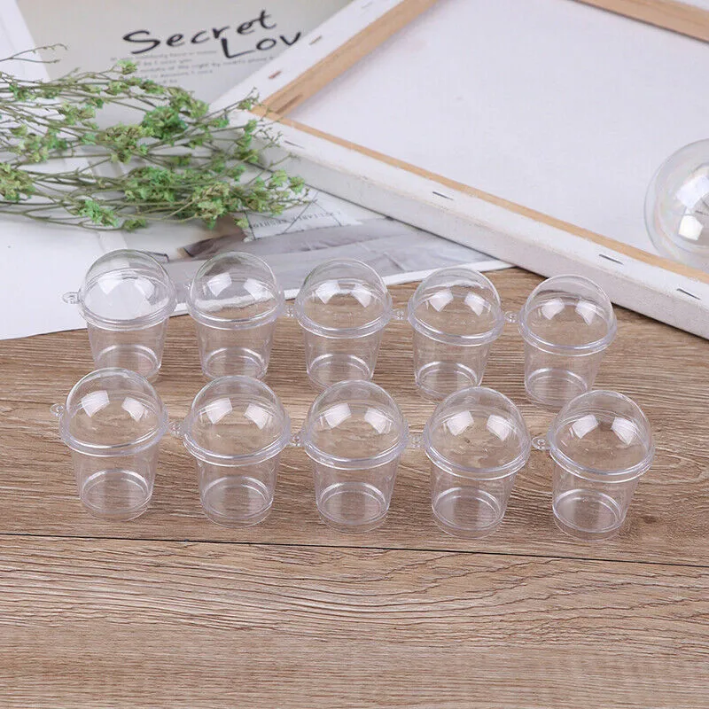 10 pcs clear SEAAN 10 шт. мини еда играть DIY чашка для попкорна мусс чашка пудинг чашка мороженое чашка с крышкой DIY свой собственный декор стола - Цвет: 10 pcs clear