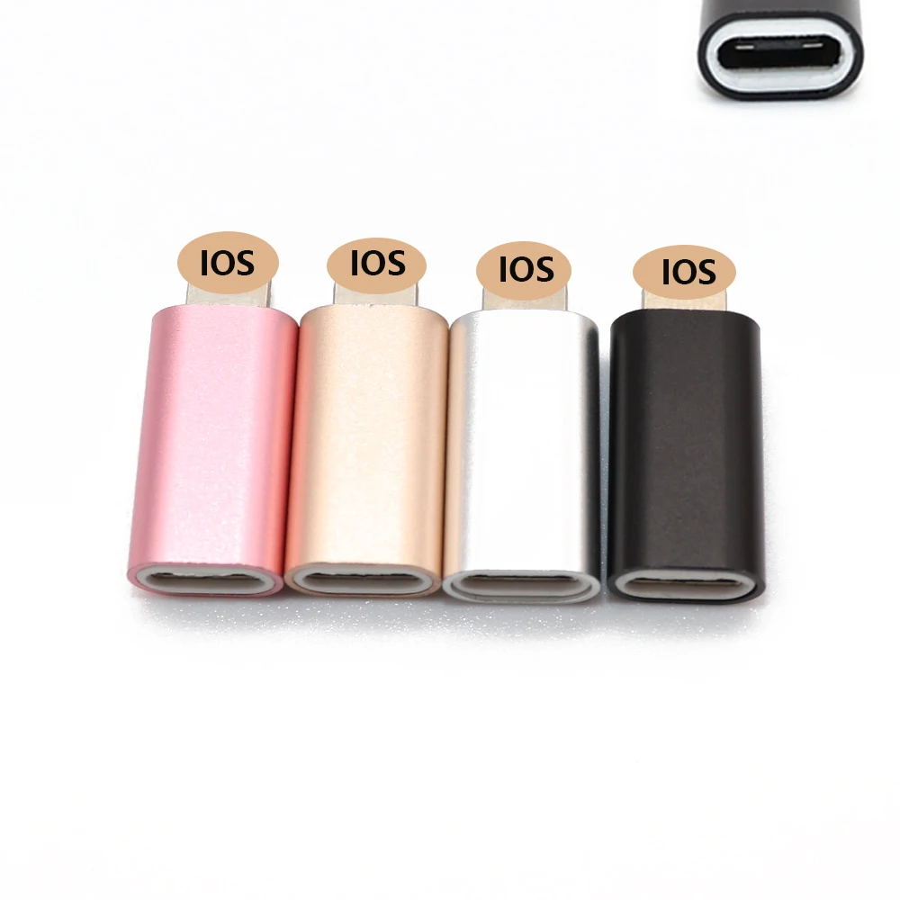 2 шт. для iPhone к Micro USB/type-C адаптер зарядного устройства женский штепсельный преобразователь, адаптер для iPhone 6 6s 7 8 Plus X 10 для iPad