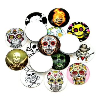 

WYSIWYG 30pcs 20mm Random Mix Designs Skull Pattern Glass Cabochon Jewelry Pendant Cabochon Jewelry Making DIY Handmade Craft