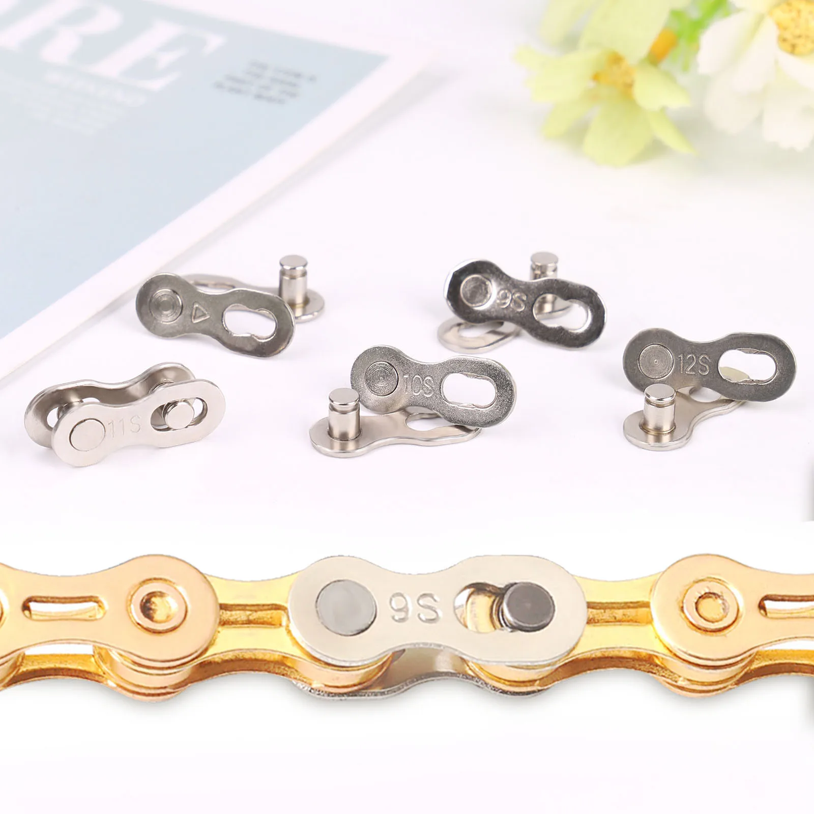 1 Pair/5 Pair Bike Chains Mountain Bike Bicycle Chain Connector for 6 7 8 9 10 11 Speed Quick Master Link Joint Chain Bike Parts