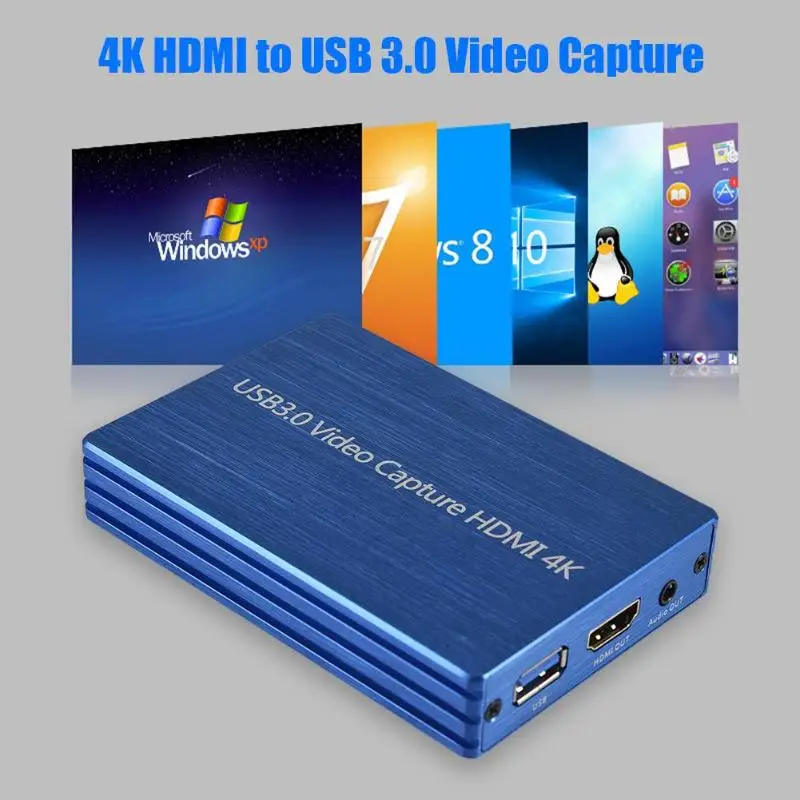 USB 3,0 видео Захват 4K HDMI к USB тюнер карты ключ 1080P HD видео рекордер для игр Live tv PC ноутбук Playstation Xbox 1