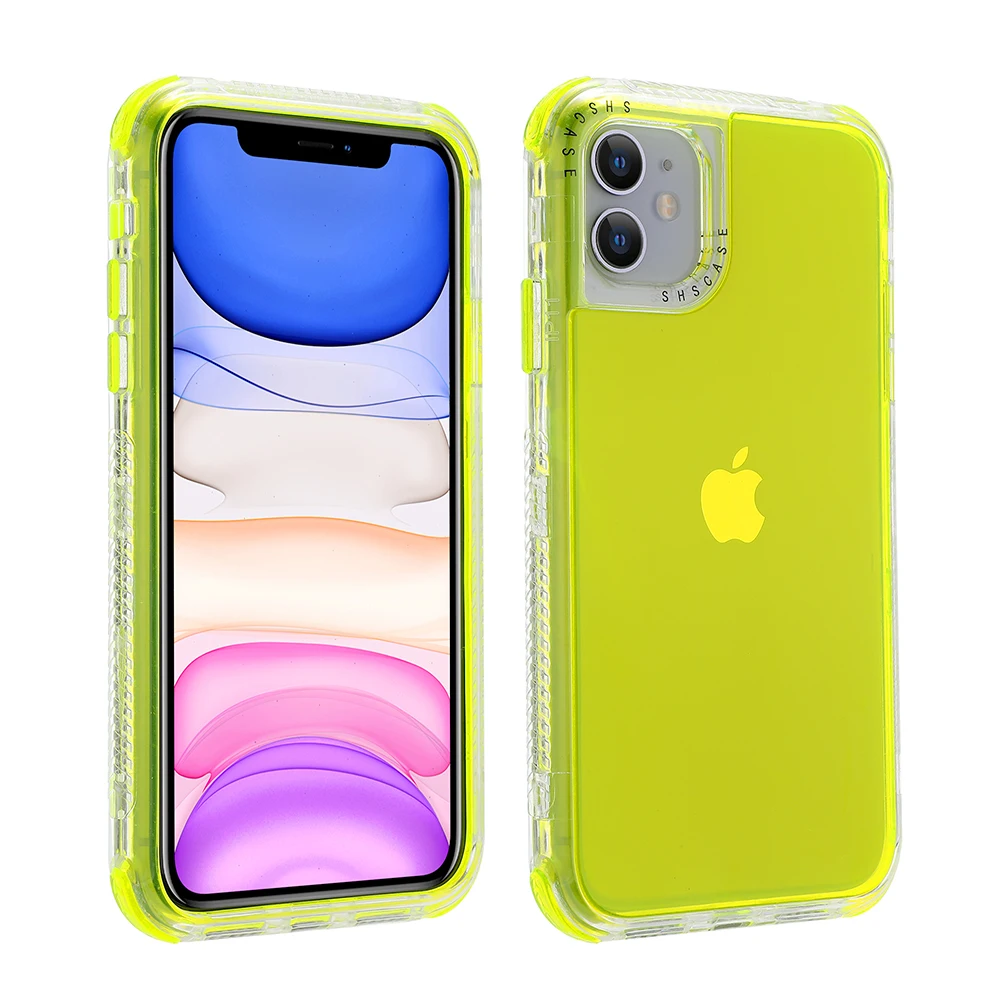Shockproof Bumper Candy Color Phone Case for iPhone 13 12 11 Pro XS Max XR X 12Mini 7 8 Plus SE 2020 Transparent Soft Back Cover apple magsafe