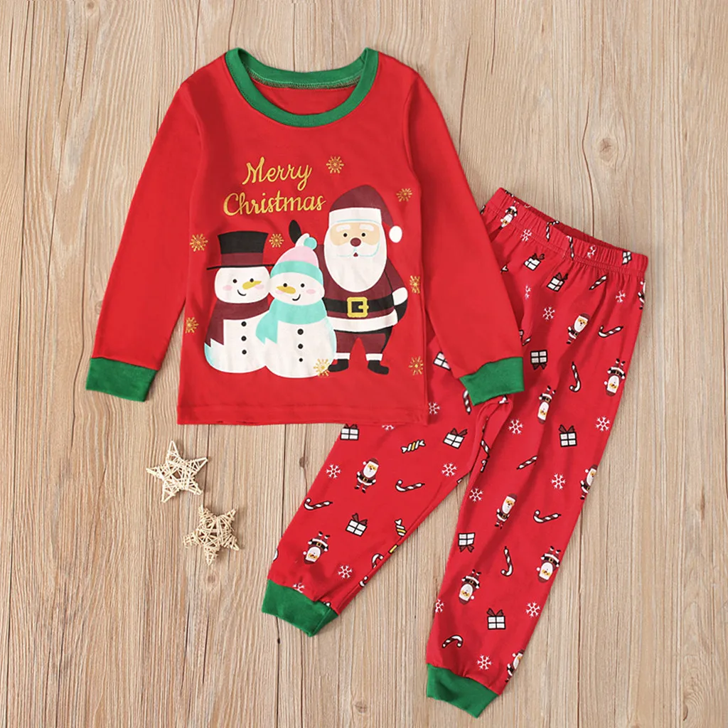 

Kids Pajamas Christmas Pajamas Winter Christmas Santa Sleepwear Set Baby Boys Cartoon Printed Tops Pants Pyjama Enfant Gh4