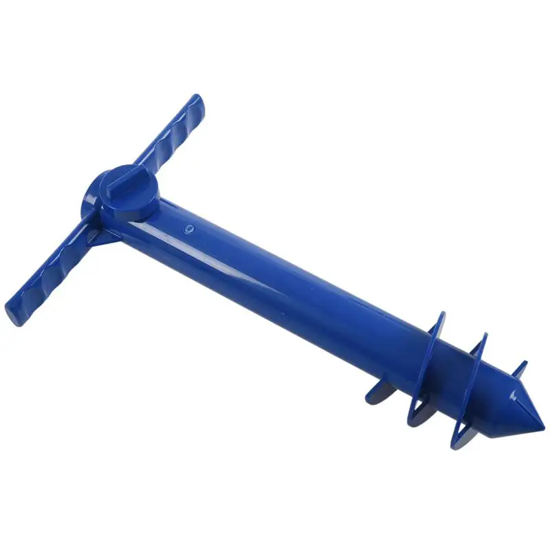 

Beach Umbrella Sand Anchor Stand Holder 3-Tier Screw, One Size Fits All Safe Strong Wind (Blue)