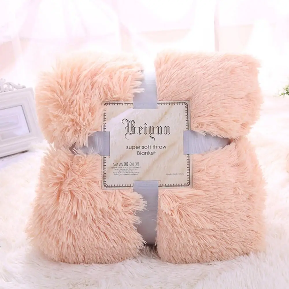 Beige Многофункциональное плюшевое одеяло 130x160 см для уютного дивана, кровати, кондиционера, покрывала, Мантас, ковер, утолщенное теплое покрывало - Цвет: Beige