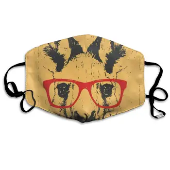 

Face Mask Funny Kangaroo in Sunglasses Vintage Cycling Half Face Earloop Face Mask for Man