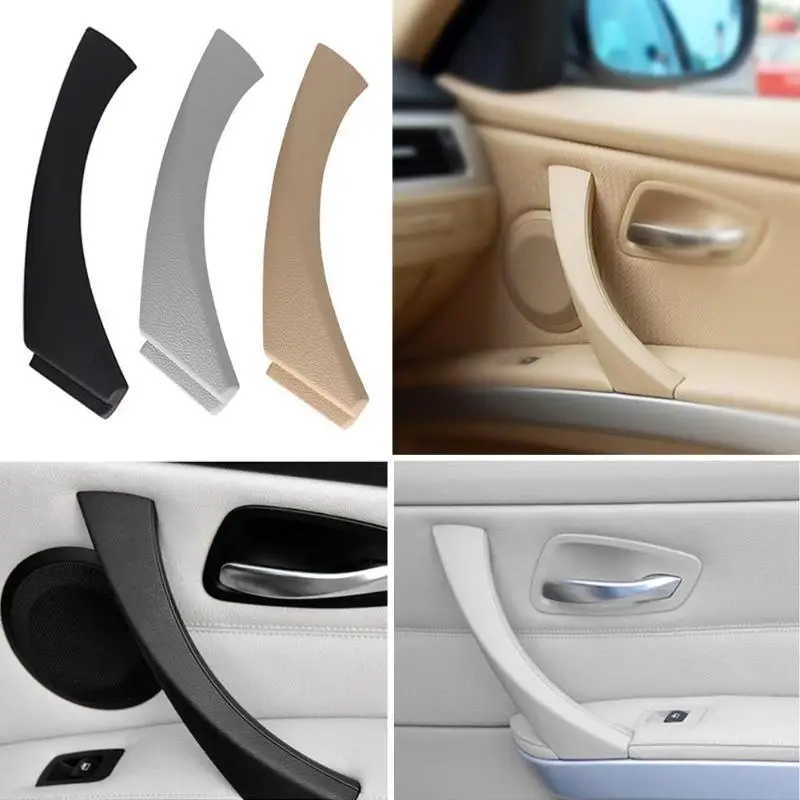 Beige Left Inner Door Panel Handle Pull Trim Cover For BMW E90 3-Series Sedan