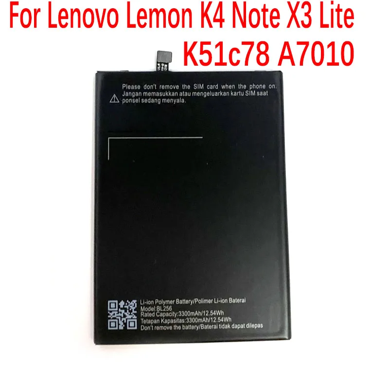 Новый оригинальный 3300 мАч батарея BL256 для Lenovo Lemon K4 Примечание K4note X3 Lite K51c78 A7010