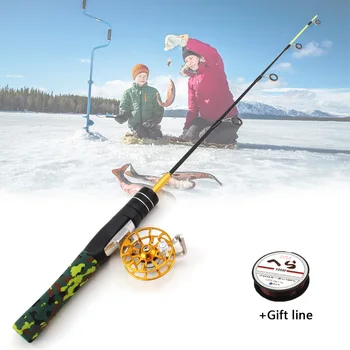 

60cm Fishing Rod and Fishing Reel set winter fishing rods Carbon Fiber Spinning Rod Catch big fish Superhard Tackle