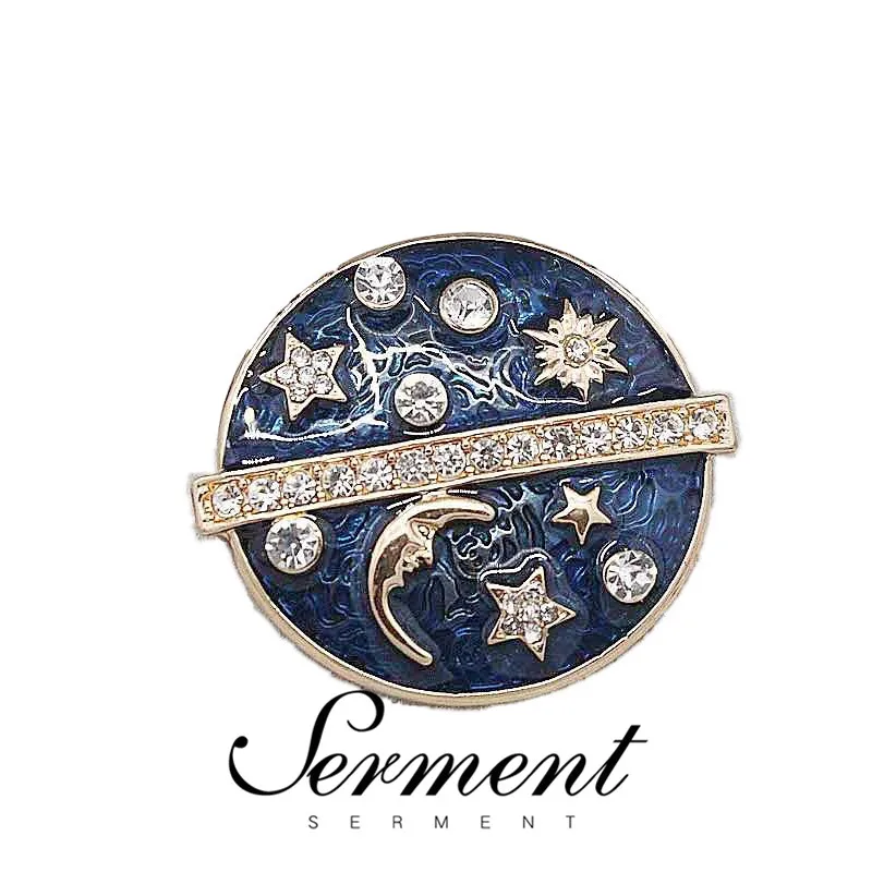 

SERMENT European Retro Baroque Brooch Pins Planet Sun Moon Star Pins Female Jewelry Lapel Pins Accessories For Women's Clothing