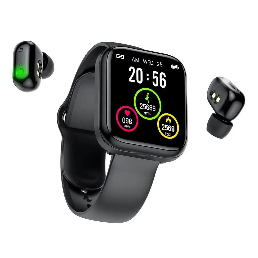 2 In 1 Watch Bluetooth Earbuds Combo Fitness Tracker For Sports Handsfree Headset Wristband Couple Brace | Электроника
