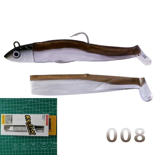 008 Hunthouse черный minnow jig head Рыбалка Мягкая приманка, червь крючок 100 мм 25 г, новые рыболовные приманки мягкая Щука плавающая приманка muskies - Цвет: 008
