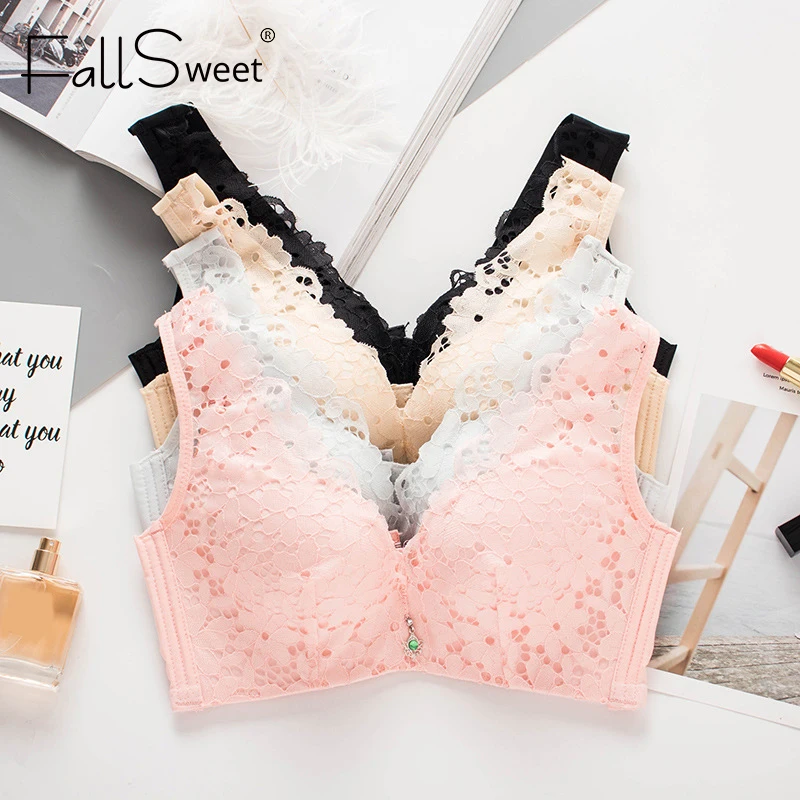 Женские ажурные бюстгальтеры FallSweet бюстгальтер с тонкой чашечкой и глубоким V
