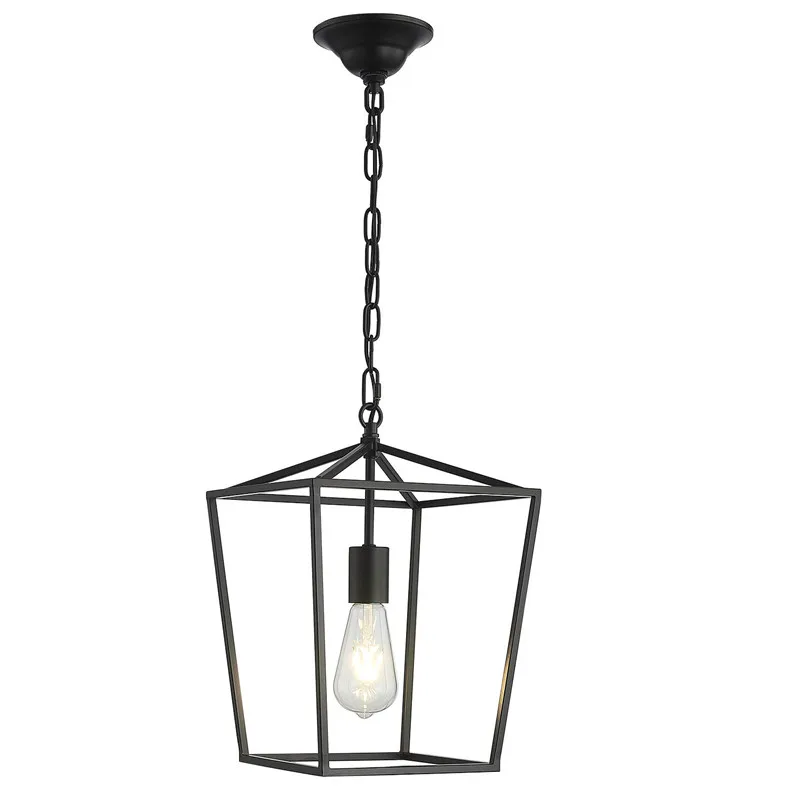

Pendant Lights LED Vintage Loft Lantern Hanging Lamps Height Adjustable Iron Lighting Fixtures for Restaurant Kitchen Bar Lights