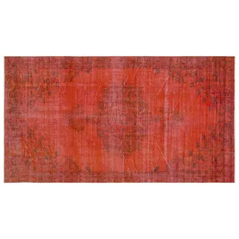

Handmade Orange Vintage Overdyed Turkish Area Rug 162x283 Cm-5'4''X9'3''