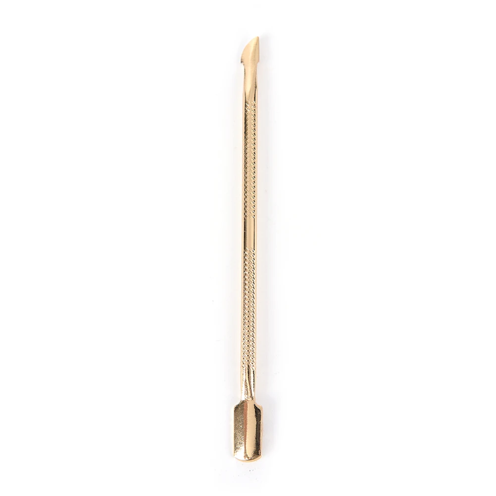 1pc Nail Art Tools Dual-end Pusher Stainless Steel Gold Color Cuticle Pusher Trimmer Remover Pedicure Convenient Tools