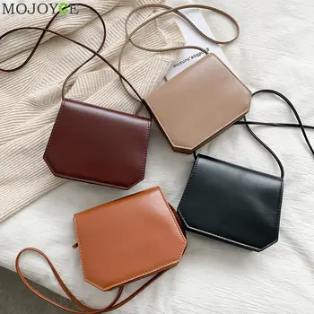 

Casual Women Shoulder Messenger Bags PU Leather Retro Small Solid Color Female Mini Crossbody Handbag