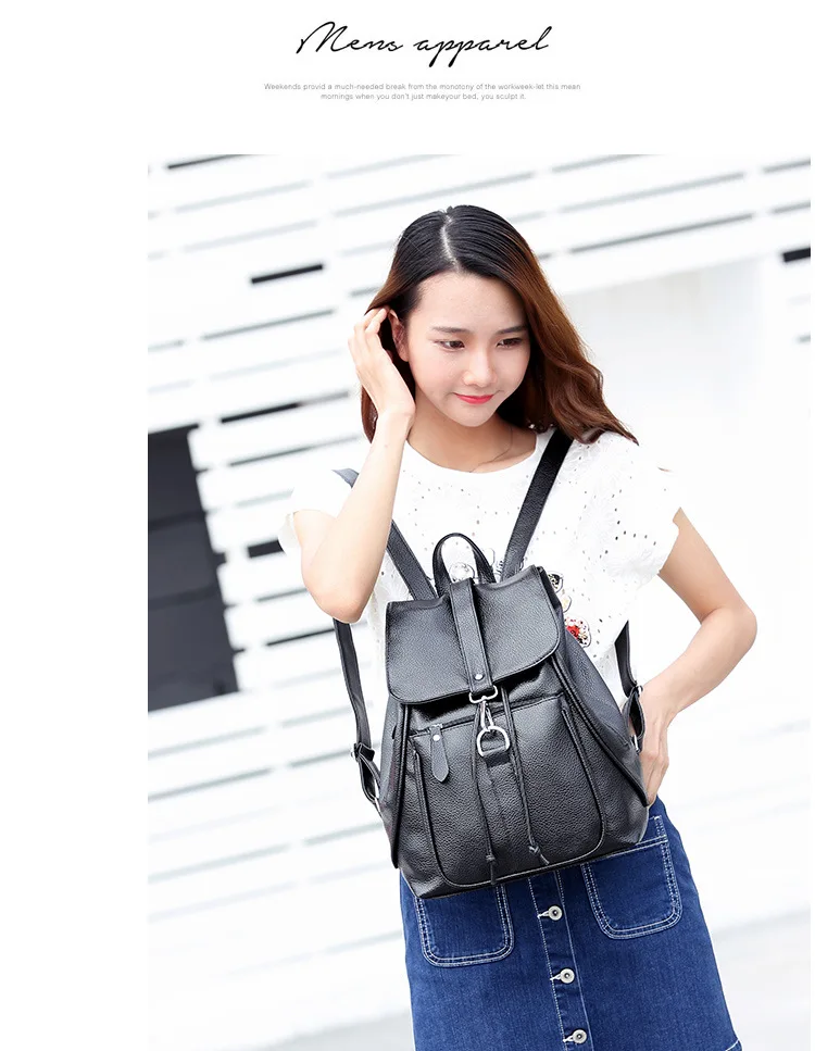 Women Fashion Natural Leather Backpacks High Quality Black School Backpack Bags for Teenage Girls Female Large Capacity Mochilas (5)