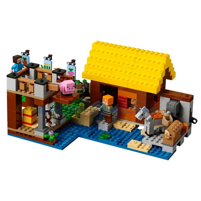 Farm Cottage Building Blocks With Steve & Alex Action Figures Compatible My World Bricks Set Gifts Toys 21144 Farm Cottage Building Blocks With Steve & Alex Action Figures Compatible My World Bricks Set Gifts Toys 21144