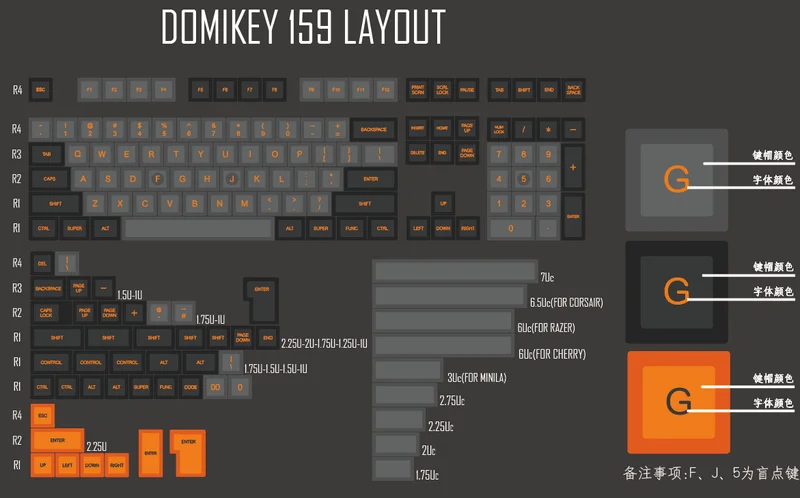SA keycaps ABS Double shot 159 клавиши Dolch для механической клавиатуры 64 клавиатуры 75 раскладки 96 клавиш