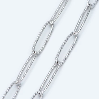 

Silver tone Long Oval Cable Chain 6mm, Rhodium plated Brass, Link Size 20x6mm (#LK-226-2)/ 1 Meter=3.3ft