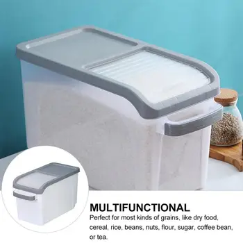 

Kitchen Container Rice Container 15kg Rice Bucket Moisture-proof Rice Bin Rice Bucket for Household Flour Rice Kitchen