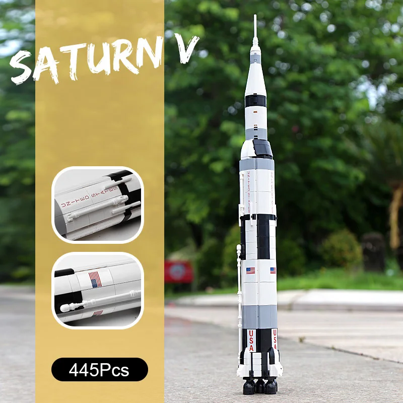 Креативные идеи Apollos 11 Saturn V Rocket лунный модуль строительные блоки аэрокосмический
