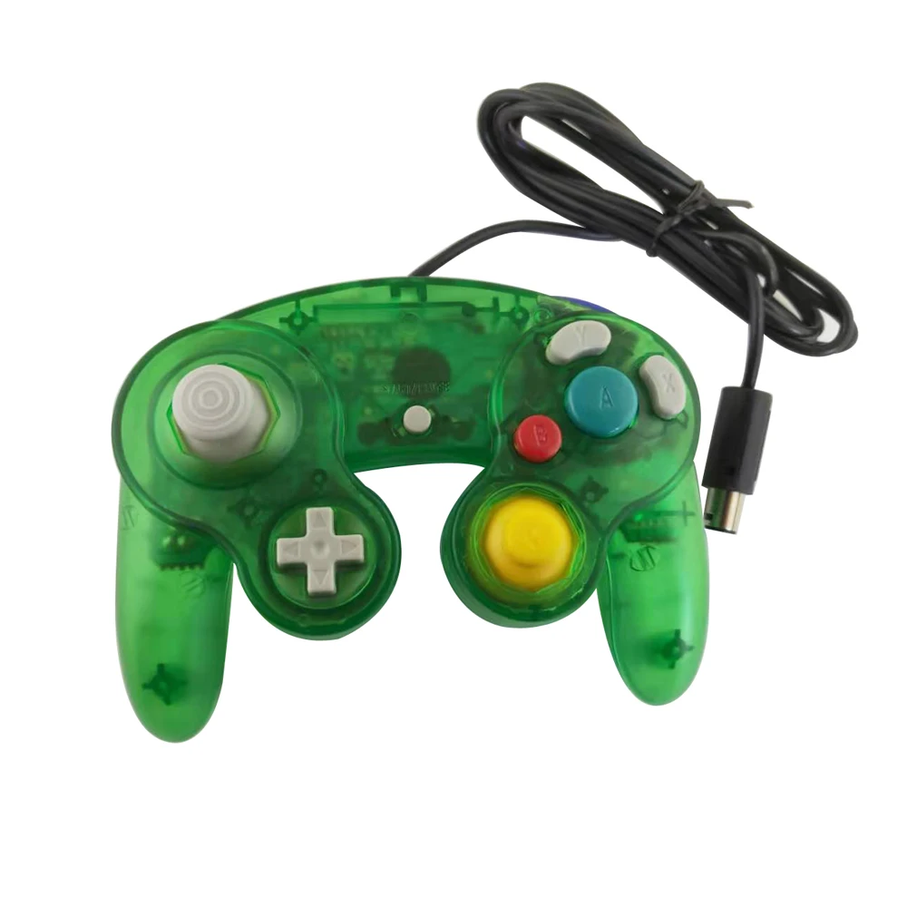 Transparent Green Проводной игровой контроллер, геймпад для N-G-C, джойстик для GameCube - Цвет: Transparent Green