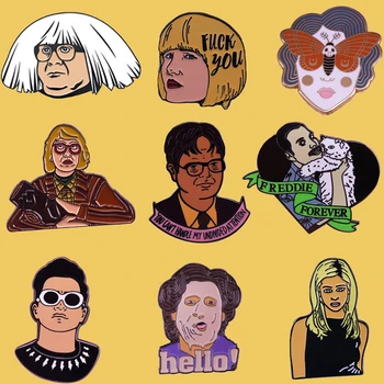 

SP042 Wholesale 10pcs/lot Tv Show Office Metal Pins Twin Peaks Enamel Brooches for Women Men lapel pin Backpack Badge