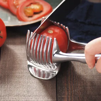 

Kitchen Accessories Cutting Tomato Onion Vegetables Slicer Cutting Aid Holder Guide Slicing Cutter Safe Fork Kitchen Gadgets