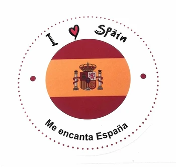 

Pegatina I ❤ Spain Me Encanta España Adhesiva con Bandera Redonda Diámetro 13 cm