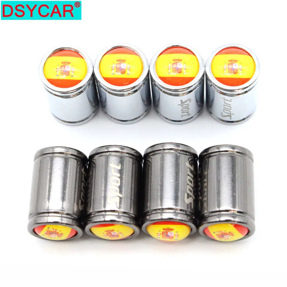 

DSYCAR 4 Pcs/Set Copper Chrome Tire Valve Stem Cap Tire Wheel Stem Air Valve Caps for Auto Cars