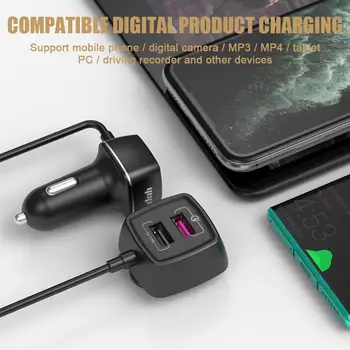 Baseus 6A車急速充電器45ワットQC4.0 QC3.0充電ip xr x max 8 xiaomiの携帯電話の車高速充電充電器
