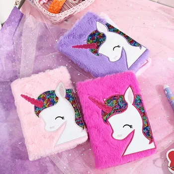 

1 Pc New Cartoon Colorful Dream Unicorn Plush Notebooks Girls Portable Pocket Diary Planner Notepad Escolar Papelaria Stationery