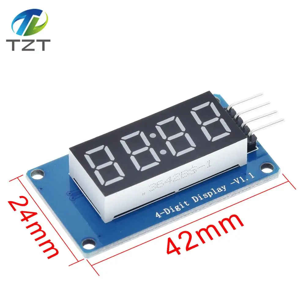 TM1637 0.36/" inch 4-digit Digtial LED Display Clock Blue LED Tube Module Board