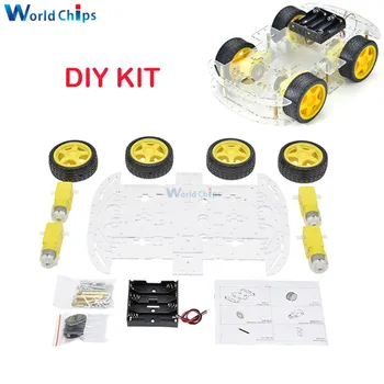 

Smart Car Kit 4WD Smart Robot Car Chassis Kits Car With Speed Encoder and Battery Box for Arduino Diy Kit