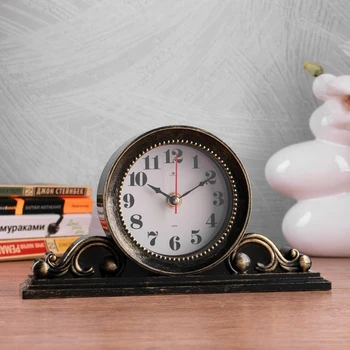 

Table clock "Militsa" 26x14 cm, black and gold case 4833052
