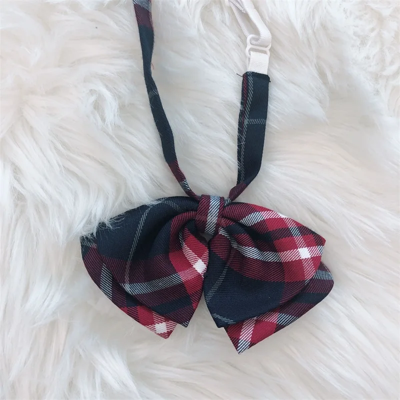 Claret Cravat Японская форма Jk галстук-бабочка Милая школьная форма аксессуары подростковые резинки для девочек студенческий клетчатый галстук-бабочка широкий галстук регулируемый - Цвет: Claret Cravat