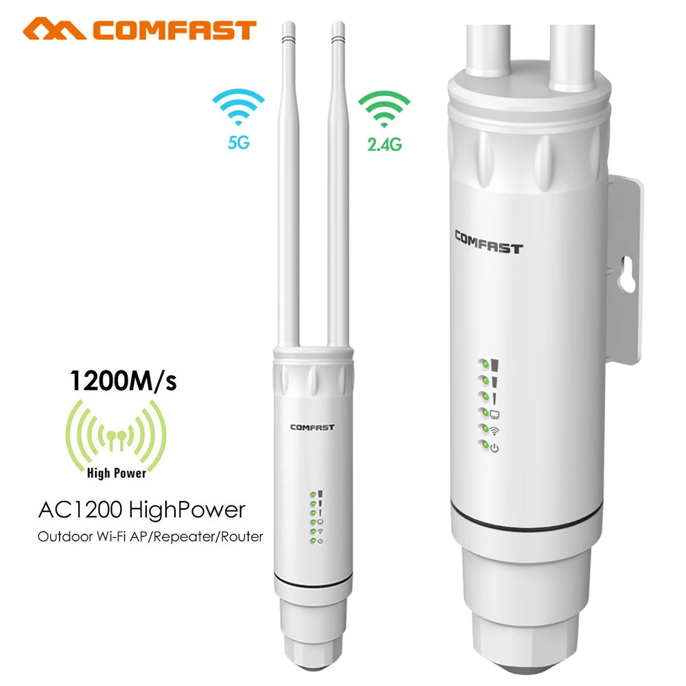 wifi signal booster best buy Comfast AC1200 Cao Cấp 2 Băng Tần 2.4/5Ghz 1200Mbps Ngoài Trời Chống Nước Không Dây AP/Router/Repeater phạm Vi WiFi Mở Rộng W/PoE spectrum wifi amplifier